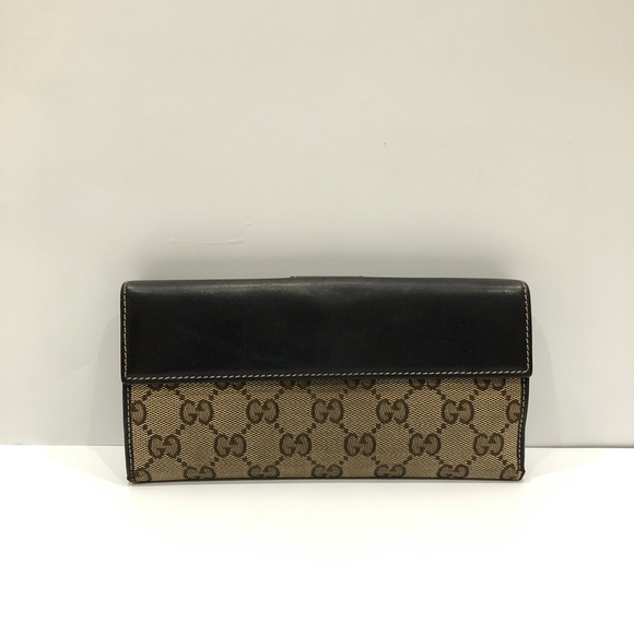 Gucci Brown GG Canvas Heart Plate Long Wallet Sku#84585 (Gently used) - Picture 3 of 16